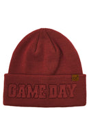 HTC0122 Gameday Embossed Cuff Beanie - MiMi Wholesale