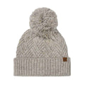 HTE0143 Criss Cross Pattern Yarn Pom Beanie - MiMi Wholesale