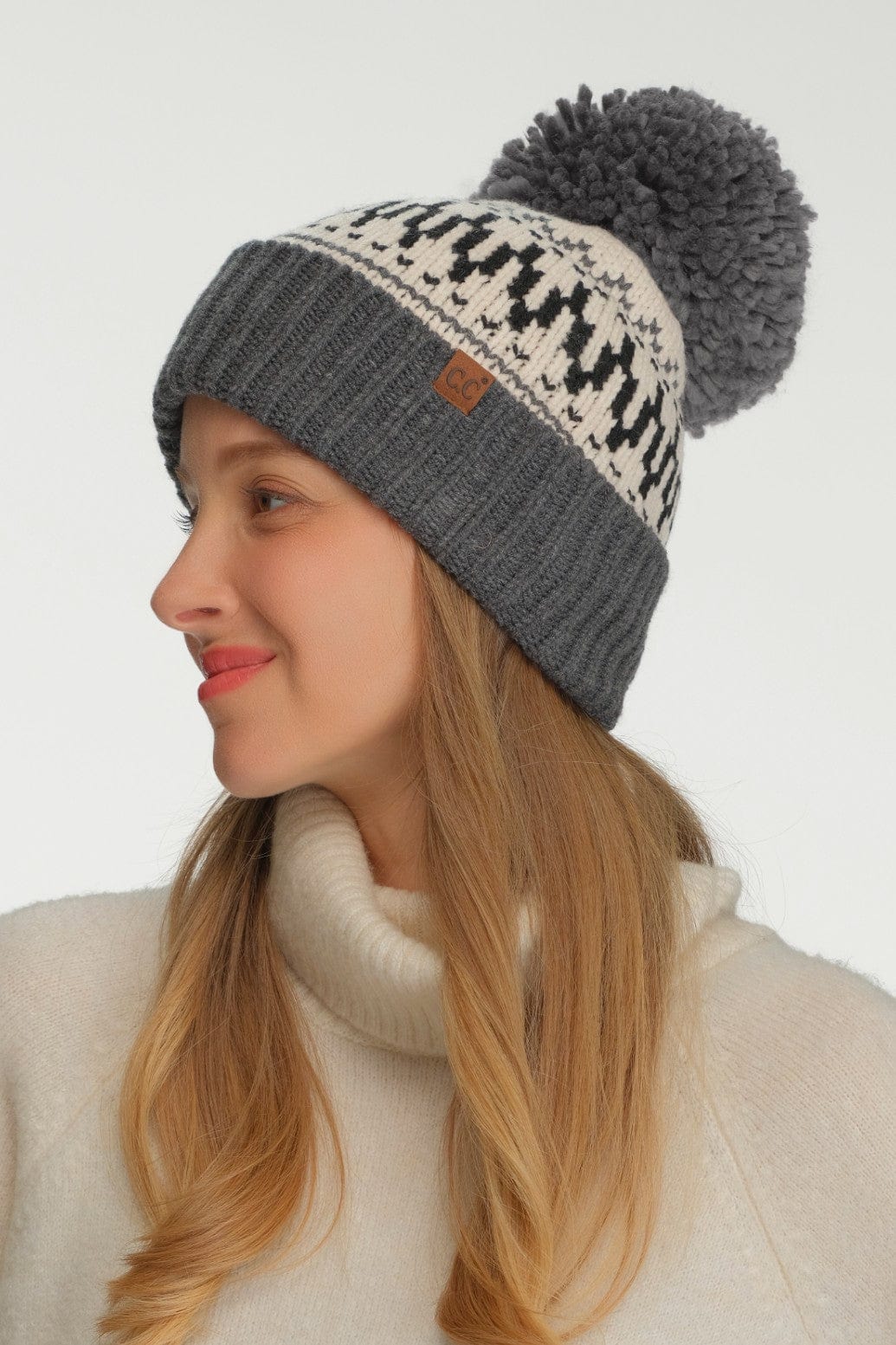 HTE0144 Fair Isle Pattern Yarn Beanie - MiMi Wholesale