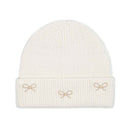HTE0148 Pearl Bow Charm Cuff Beanie - MiMi Wholesale