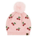 HTE0170 Cherry Rhinestone Pom Beanie - MiMi Wholesale