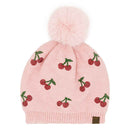 HTE0170 Cherry Rhinestone Pom Beanie - MiMi Wholesale