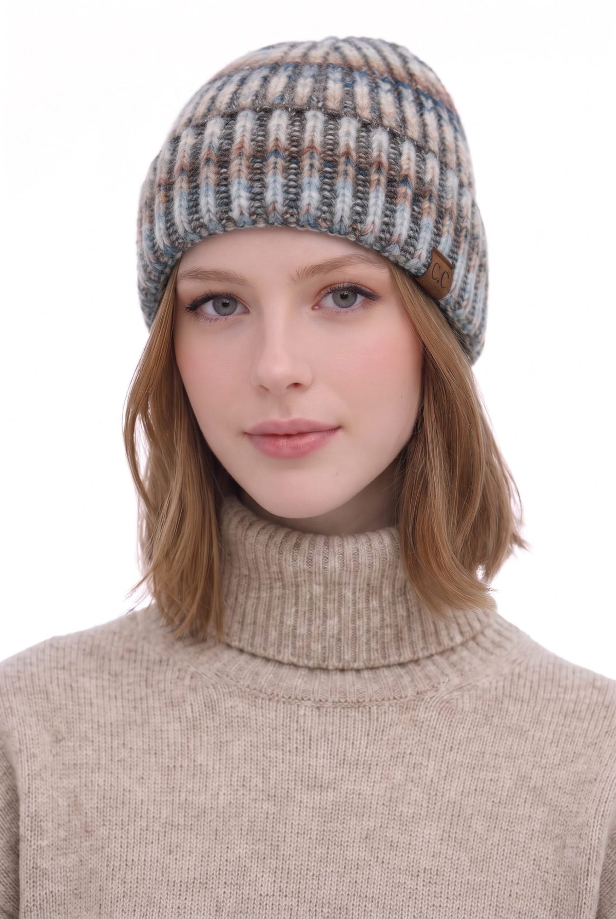 HTE0175 Nora Ombre Rib C&C Beanie - MiMi Wholesale