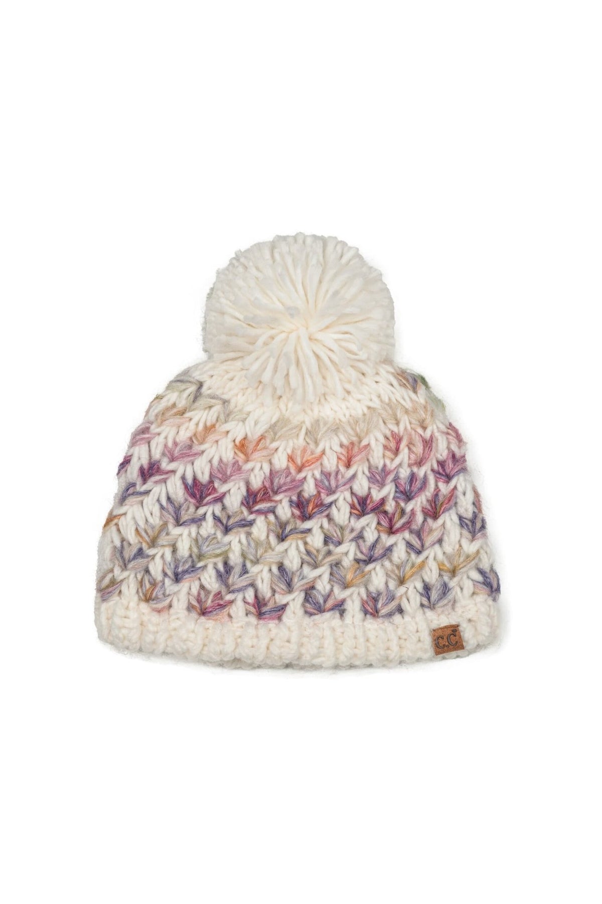 HTE0176 Willow Ombre Seed Stitch Pom Beanie - MiMi Wholesale