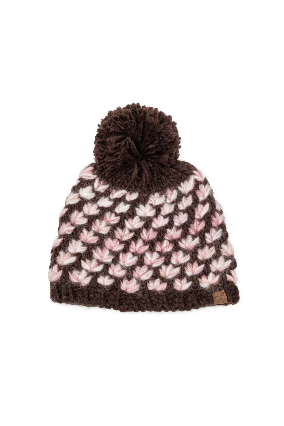 HTE0176 Willow Ombre Seed Stitch Pom Beanie - MiMi Wholesale