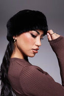 HWE0169 Glitter Short Fur Head Wrap - MiMi Wholesale