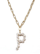 IN0319 Assorted 16 Piece Pearl Initial Necklace Pack - MiMi Wholesale