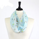 IN6030 Flower Print Infinity Scarf - MiMi Wholesale