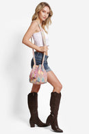 JBG213 Luna Patterned Crossbody Bucket Bag - MiMi Wholesale