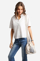 JBG221 Metallic Foil Leopard Straw Crossbody Bucket Bag - MiMi Wholesale