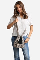JBG221 Metallic Foil Leopard Straw Crossbody Bucket Bag - MiMi Wholesale
