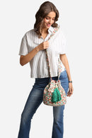 JBG225 Patterned Crossbody Bucket Bag - MiMi Wholesale