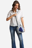 JBG225 Patterned Crossbody Bucket Bag - MiMi Wholesale