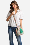 JBG225 Patterned Crossbody Bucket Bag - MiMi Wholesale