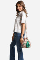 JBG225 Patterned Crossbody Bucket Bag - MiMi Wholesale