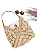 JBG230 Bianca Patterned Straw Hobo Tote Bag - MiMi Wholesale