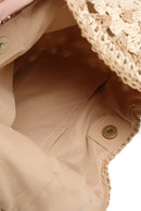 JBG230 Bianca Patterned Straw Hobo Tote Bag - MiMi Wholesale