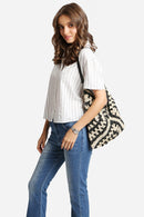 JBG230 Bianca Patterned Straw Hobo Tote Bag - MiMi Wholesale