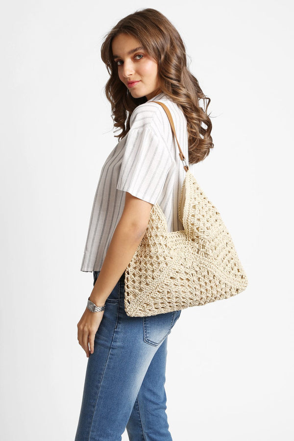 JBG231 Marlie Straw Hobo Tote Bag - MiMi Wholesale