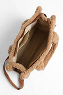 JBG302 Faux Suede and Sherpa Mini Tote/Crossbody Bag - MiMi Wholesale