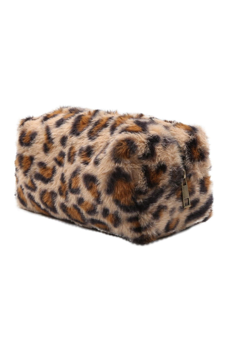 JBG311 Faux Fur Leopard Pouch - MiMi Wholesale