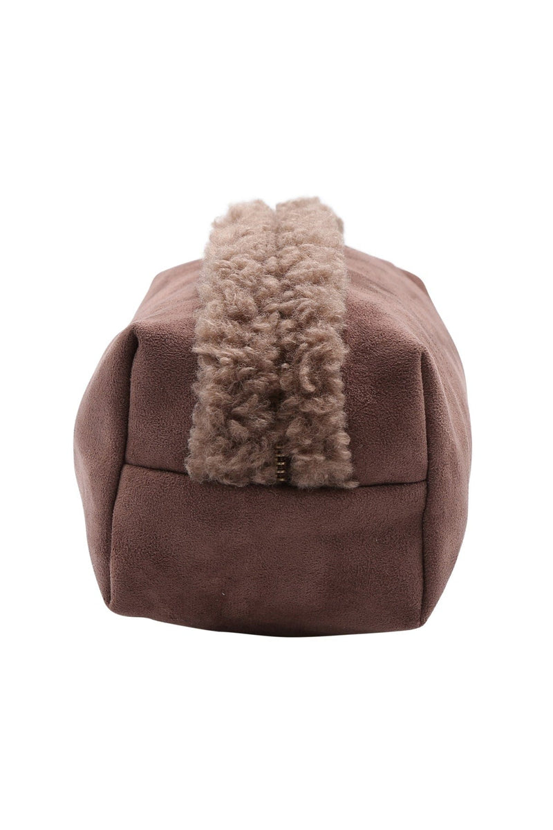 JBG312 Faux Suede and Sherpa Pouch - MiMi Wholesale