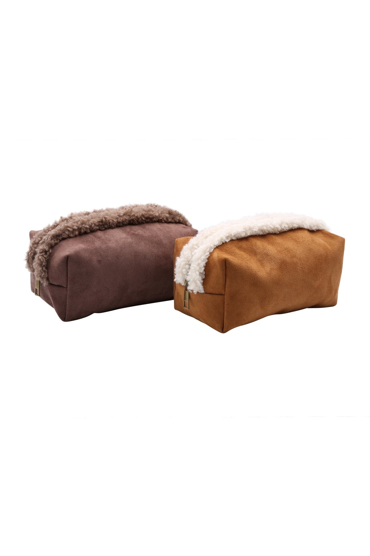 JBG312 Faux Suede and Sherpa Pouch - MiMi Wholesale