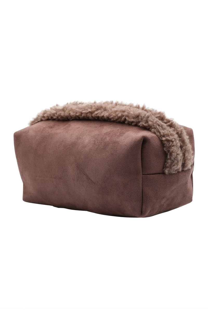 JBG312 Faux Suede and Sherpa Pouch - MiMi Wholesale