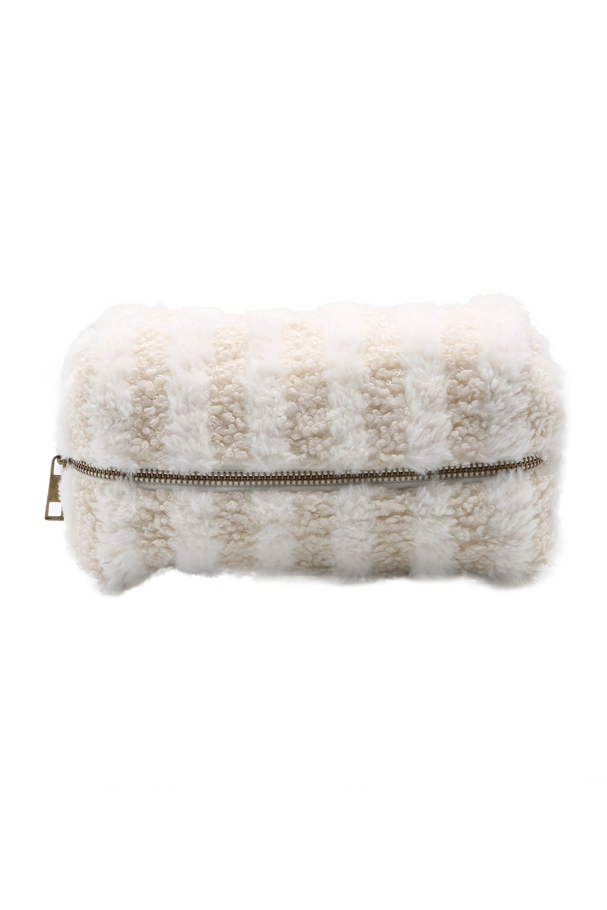 JBG313 Striped Pattern Sherpa Pouch - MiMi Wholesale