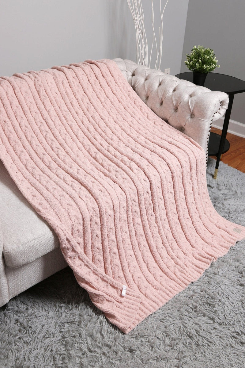 JCL2025 Super Lux Braided Cable Knit Throw Blanket - MiMi Wholesale