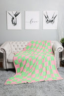 JCL4316 Super Lux Checkered Throw Blanket - MiMi Wholesale