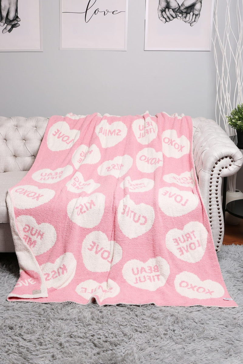 JCL4326 Super Lux Candy Heart Blanket - MiMi Wholesale