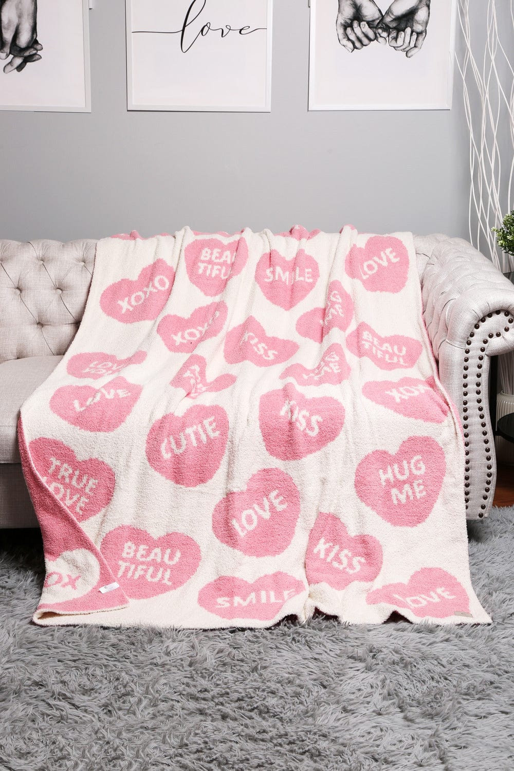 JCL4326 Super Lux Candy Heart Blanket - MiMi Wholesale