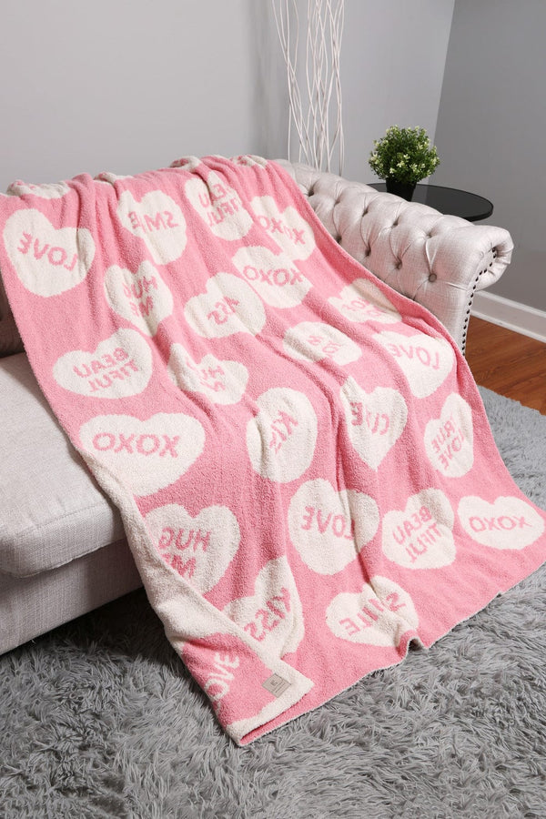 JCL4326 Super Lux Candy Heart Blanket - MiMi Wholesale