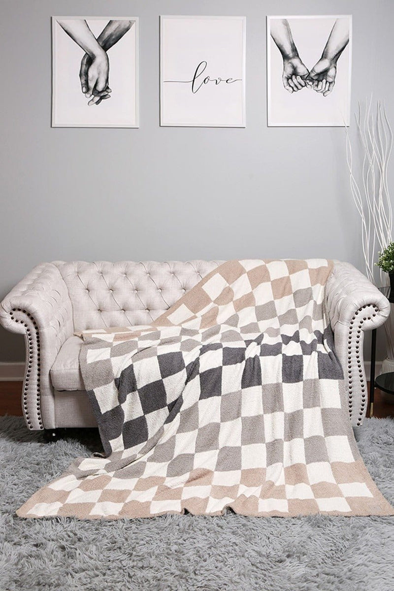 JCL6001 Multicolor Checkered Throw Blanket - MiMi Wholesale