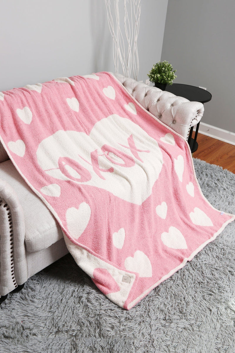 JCL6003 XOXO & Heart Throw Blanket - MiMi Wholesale