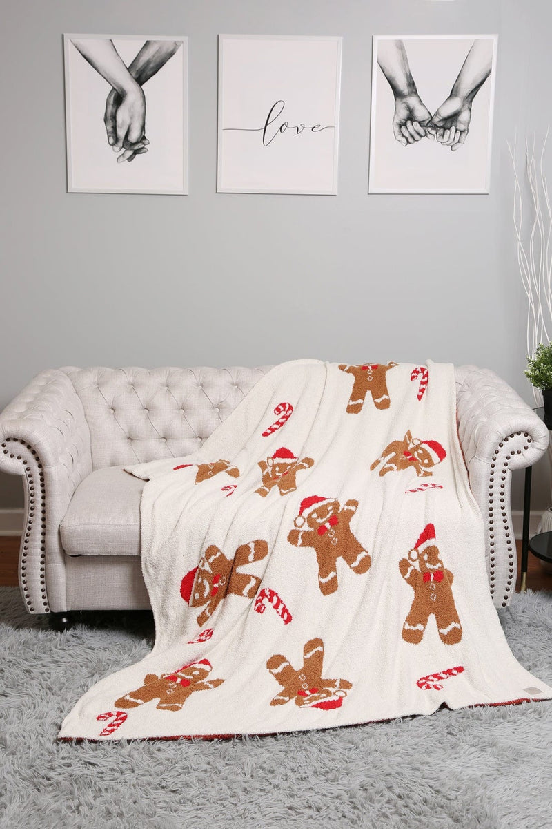 JCL6016 Super Lux Gingerbread/Santa Blanket - MiMi Wholesale