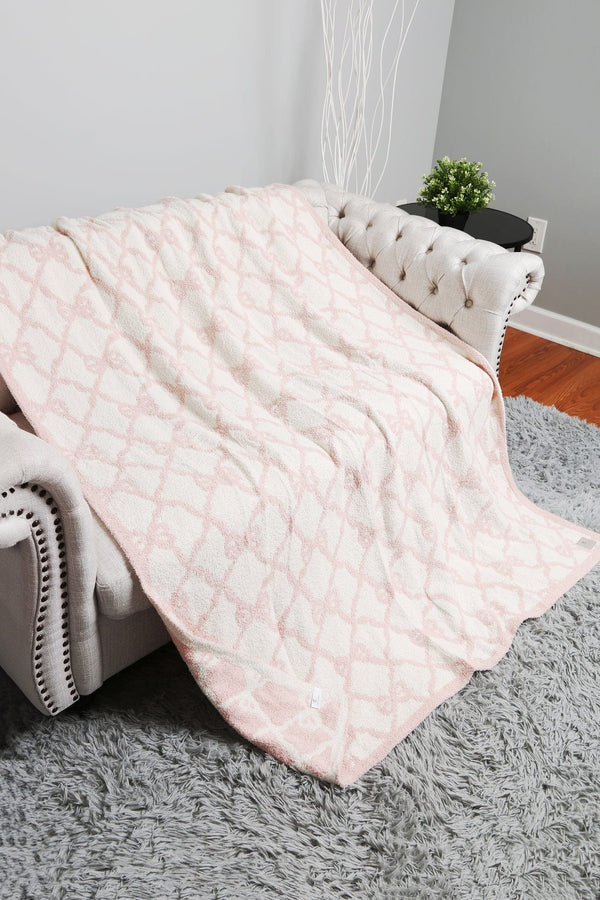 JCL6047 Super Lux Ribbon Print Blanket - MiMi Wholesale