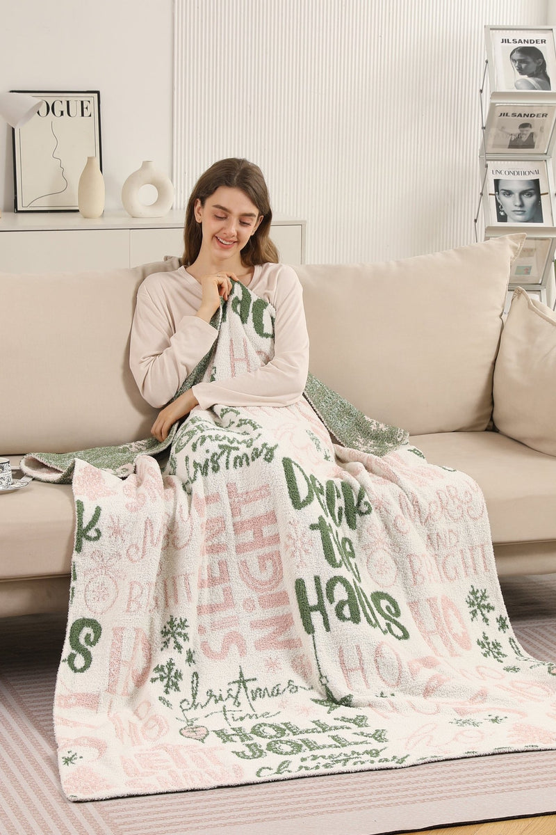 JCL6059 Super Lux Holly Jolly Christmas Blanket - MiMi Wholesale