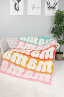 JCL6082 Multicolor Mama Pattern Super Lux Blanket - MiMi Wholesale