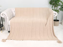 JCL6087 Cable Knit Tassel Throw Blanket - MiMi Wholesale
