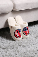 JCL6103 Super Lux American Flag Smiley Slippers - MiMi Wholesale