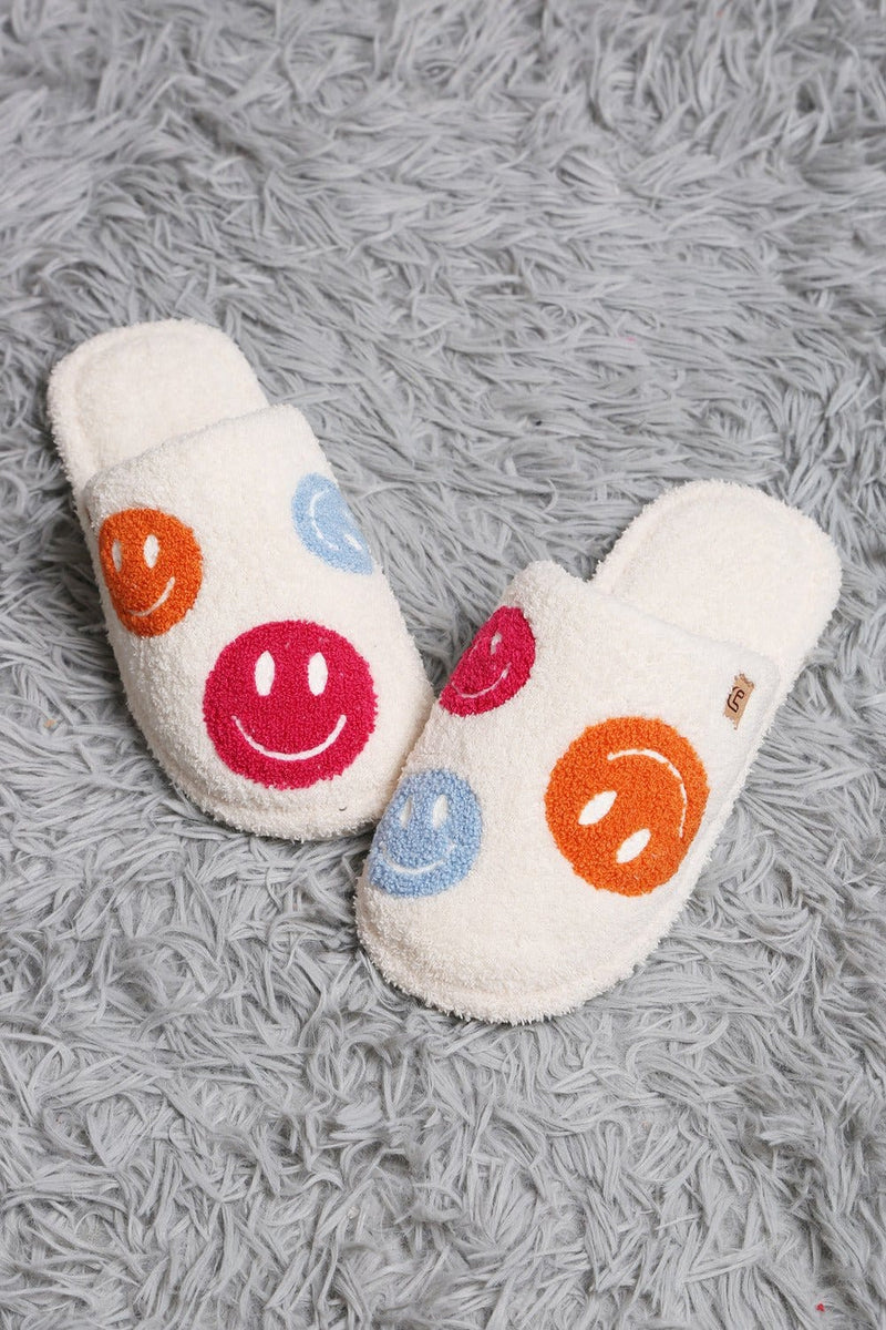 JCL6105 Super Lux Multi Color Happy Face Slippers - MiMi Wholesale