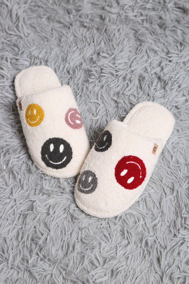 JCL6105 Super Lux Multi Color Happy Face Slippers - MiMi Wholesale