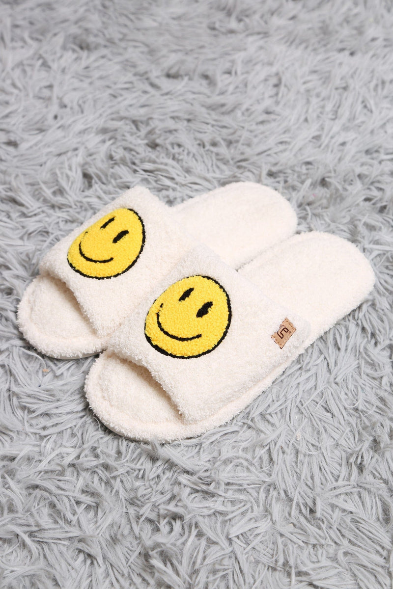 JCL6108 Super Lux Smiley Face Open Toe Slippers - MiMi Wholesale