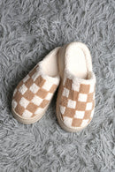 JCL6124 Super Lux Checker Platform Slippers - MiMi Wholesale