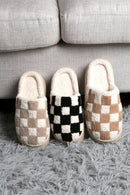 JCL6124 Super Lux Checker Platform Slippers - MiMi Wholesale