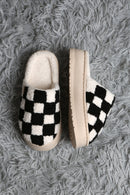 JCL6124 Super Lux Checker Platform Slippers - MiMi Wholesale