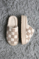 JCL6124 Super Lux Checker Platform Slippers - MiMi Wholesale