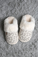 JCL6125 Super Lux Leopard Faux Fur Cuff Slippers - MiMi Wholesale